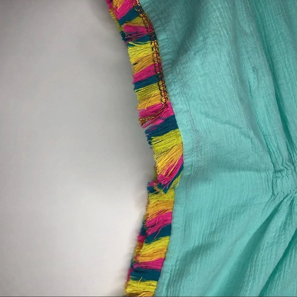 FLAPDOODLES sleeveless fringe top neon colors 10 - Picture 6 of 9